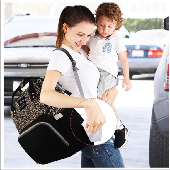 🎀Baby Diaper backpack Leopard Black New 🎀 - Picture 3 of 7